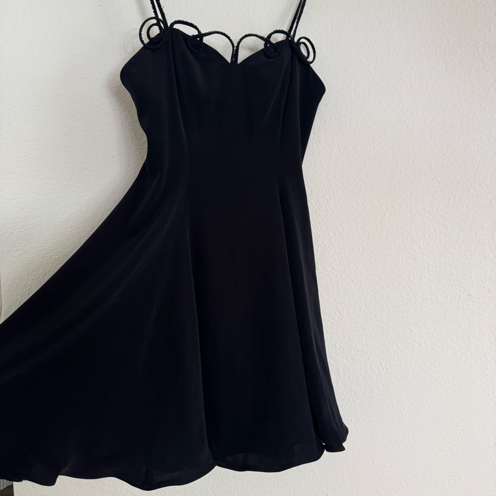Niteline by Della Roufogali Black Cocktail Prom Dress Embroidered Sz 6 - Picture 3 of 12